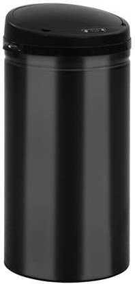 vidaXL Prullenbak met automatische sensor 50 L koolstofstaal zwart