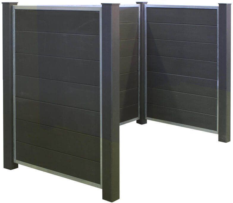 Plus Danmark Containerscherm dubbel composiet | Futura antraciet 108 x 198 x 127 cm