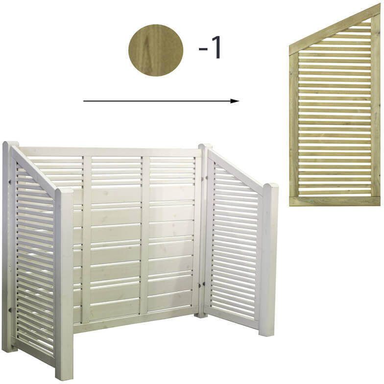Plus Danmark Containerscherm dubbel vuren | Silence groen geimpregneerd 82 x 194 x 140 cm