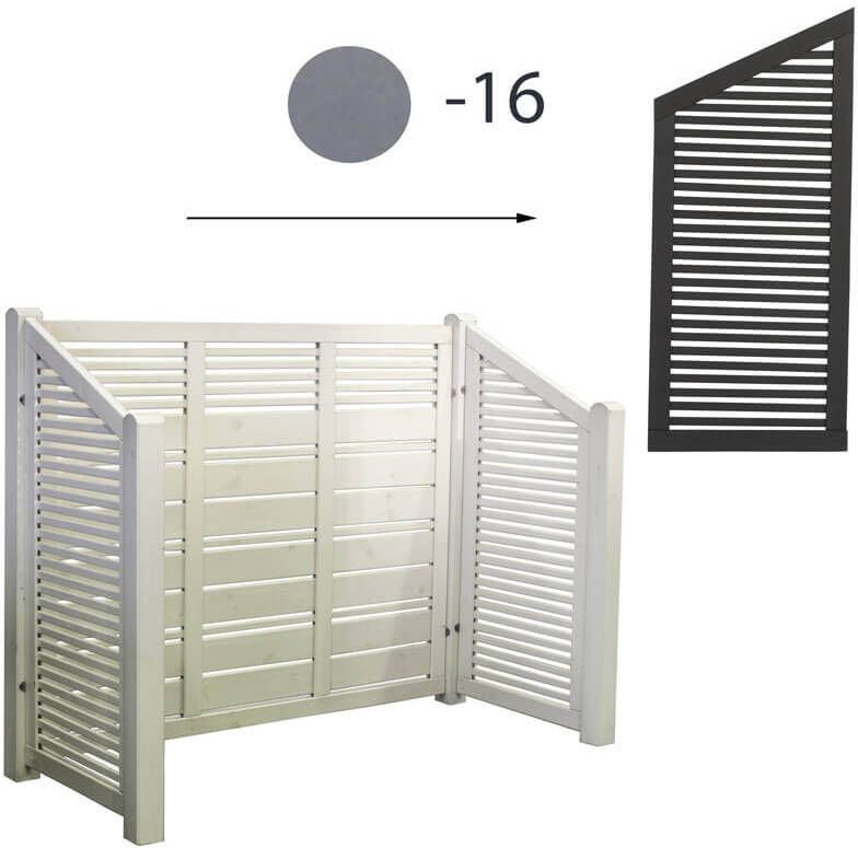 Plus Danmark Containerscherm dubbel vuren | Silence lichtgrijs 82 x 194 x 140 cm