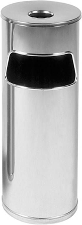 Asbak met afvalbak Rond Staand 60 x 21, 5 cm Zilver gepolijst R
