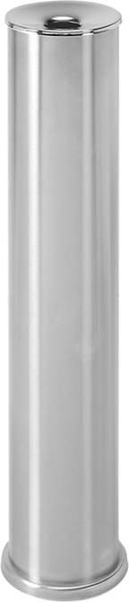 Rookpaal Rond Staand 64 x 12, 5 cm Zilver geborsteld RVS