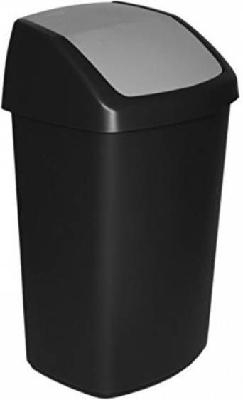 Curver Afvalbak Swing 50 Liter Zwart/grijs 69x30x40cm(hxlxb )