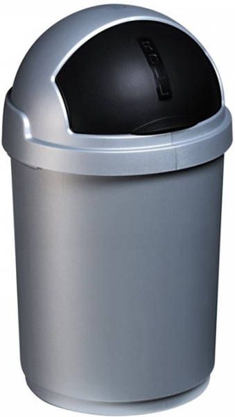 Curver Roll Bullet Bin 25 Liter Zilver/zwart Ø35 H57cm