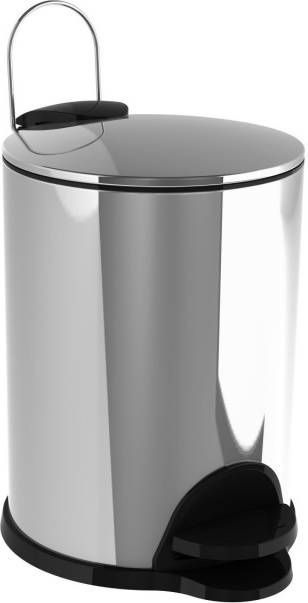Allibert Afvalemmer Staand Coperblink 3 Liter Glanzend Chroom