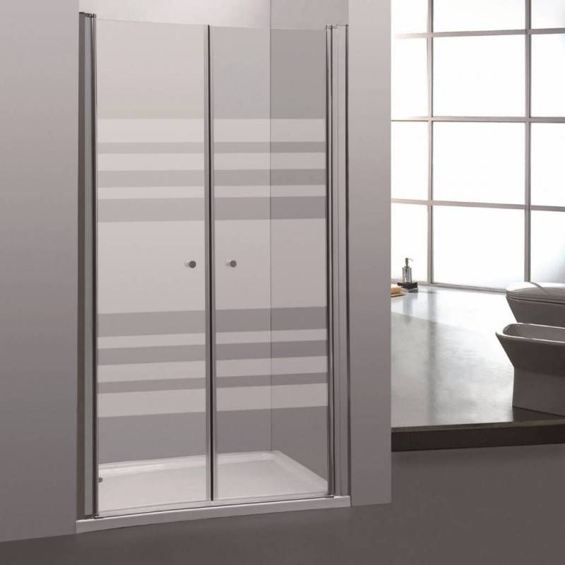 Allibert Nisdeur Priva Dubbele Zwaaideur 80x190 cm Met Horizontale Lijnen 6 mm Antikalk