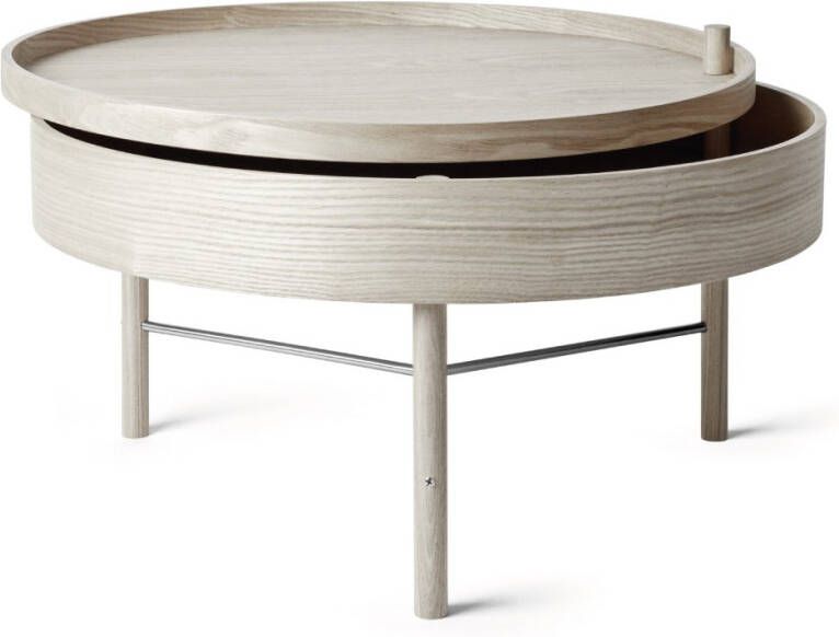 Menu Turning Salontafel Wit Eikenhout/Chroom