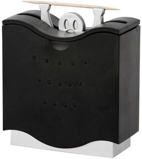 Balvi Tandenstokerdispenser Pick A Boo! 8, 9 Cm Abs Zwart/wit