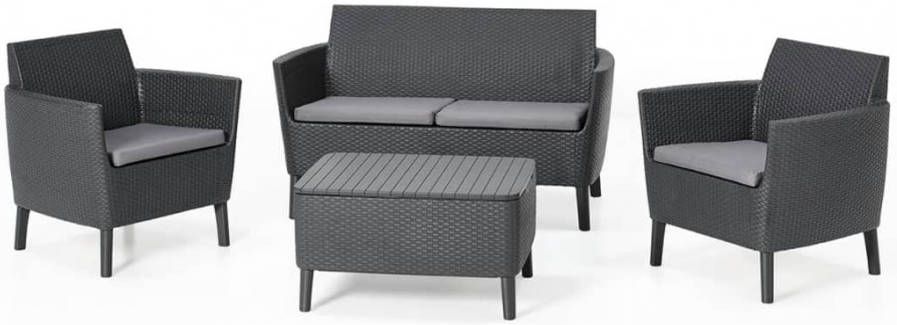 Keter Allibert Loungeset Salemo grafiet 8 delig 236629