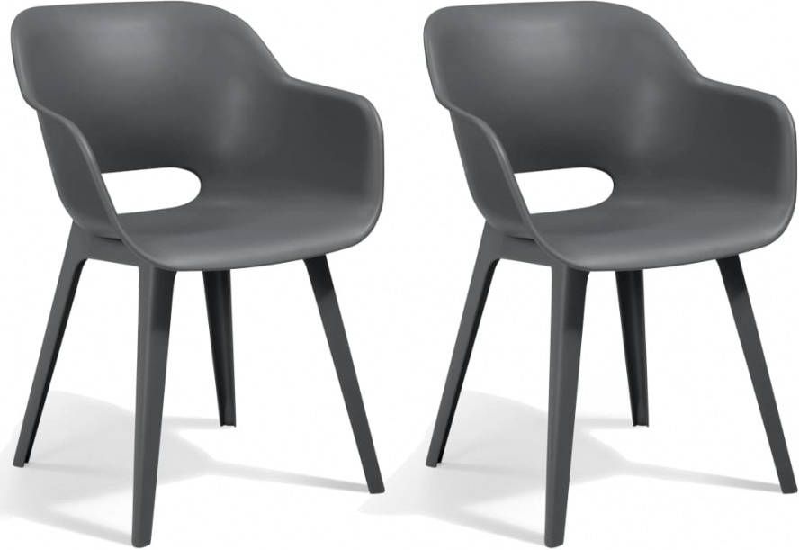 Allibert Akola Tuinstoelen 2 Stuks 56, 5x55x80cm Grijs