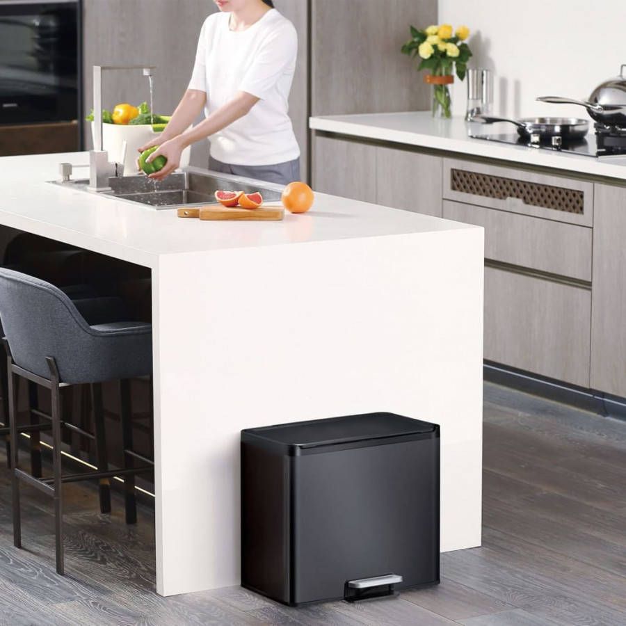 EKO Essential Recycler Pedaalemmer Afvalscheider 20 + 9l Zwart