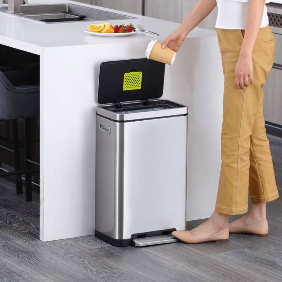 Eko Pedaalemmer X Cube 30 L matzilverkleurig