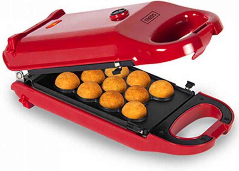 Trebs 6 in 1 Snackmaker/comfortcook Voor Heerlijke Wafels, Donuts, Cake Pops 99356 Rood