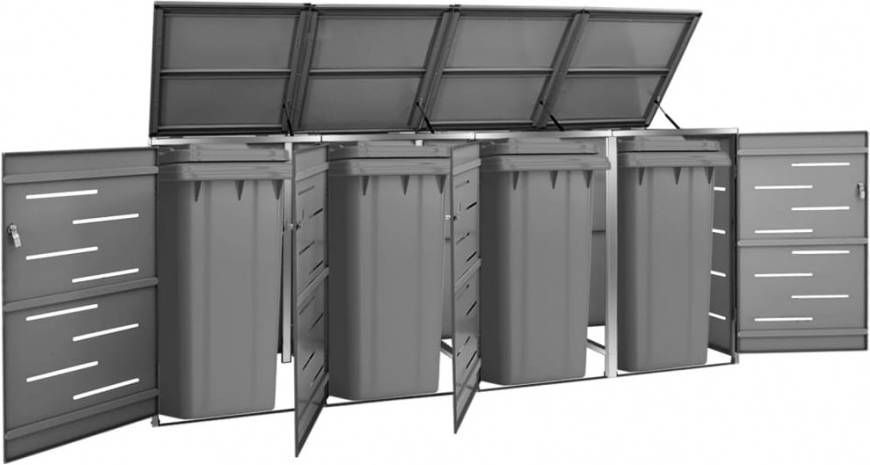 vidaXL Containerberging vierdubbel 276, 5x77, 5x115, 5 cm roestvrij staal