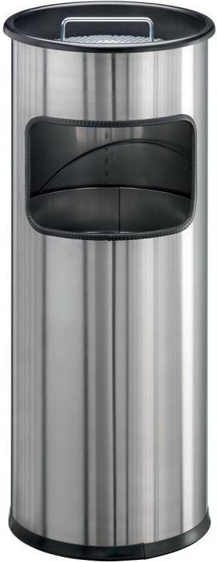 Durable afvalbak met asbak Atlanta 19 liter, roestvrij staal