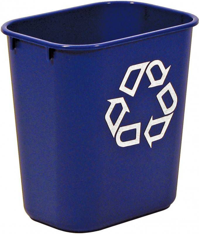 Merkloos Rubbermaid Recylagebak, Zonder Zijbakjes, 26, 6 Liter, Blauw