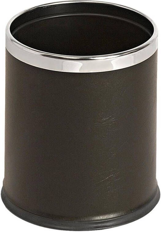 V-part V part ronde dubbelwandige papierbak met lederlook 10 l, zwart