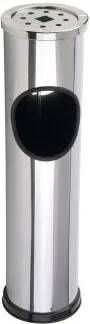 Merkloos Rvs Afvalbak Met Asbak Ideaal Voor Feestjes 5 Liter Binnen En Buiten