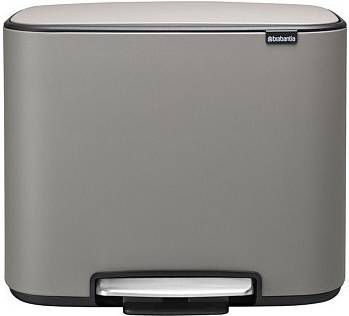 Brabantia Bo Pedaalemmer 11 + 23 Liter Met 2 Kunststof Binnenemmers Mineral Concrete Grey