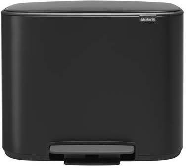 Brabantia Bo Pedaalemmer 3 X 11 Liter Met 3 Kunststof Binnenemmers Matt Black