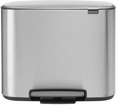 Brabantia Bo Pedaalemmer 11 + 23 Liter Met 2 Kunststof Binnenemmers Matt Steel Fingerprint Proof