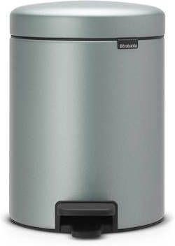 Brabantia Newicon Pedaalemmer 5 Liter Met Kunststof Binnenemmer Metallic Mint