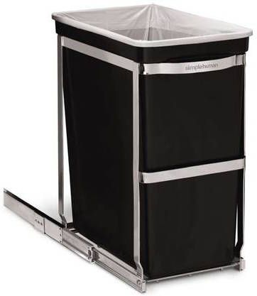 Simplehuman Afvalemmer Pull Out Inbouw 30 liter (zwart)
