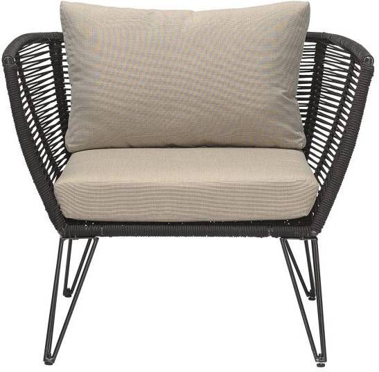 Bloomingville Tuinstoel Staal/Polyester Zwart 87 x 72 x 74 cm BUITEN