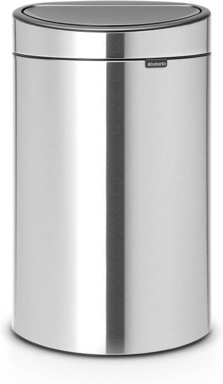 Brabantia Touch Bin Afvalemmer 40 Liter Met Kunststof Binnenemmer Matt Steel Fingerprint Proof