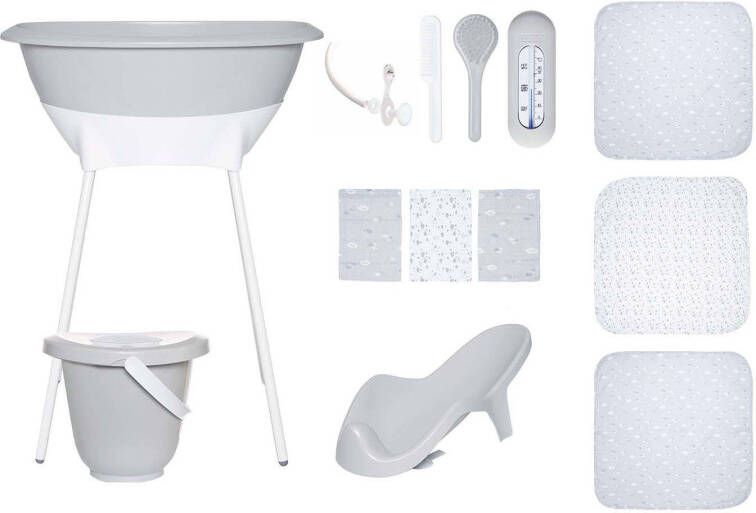 Luma ®, Baby care Badset met mousseline doeken in Light Grijs